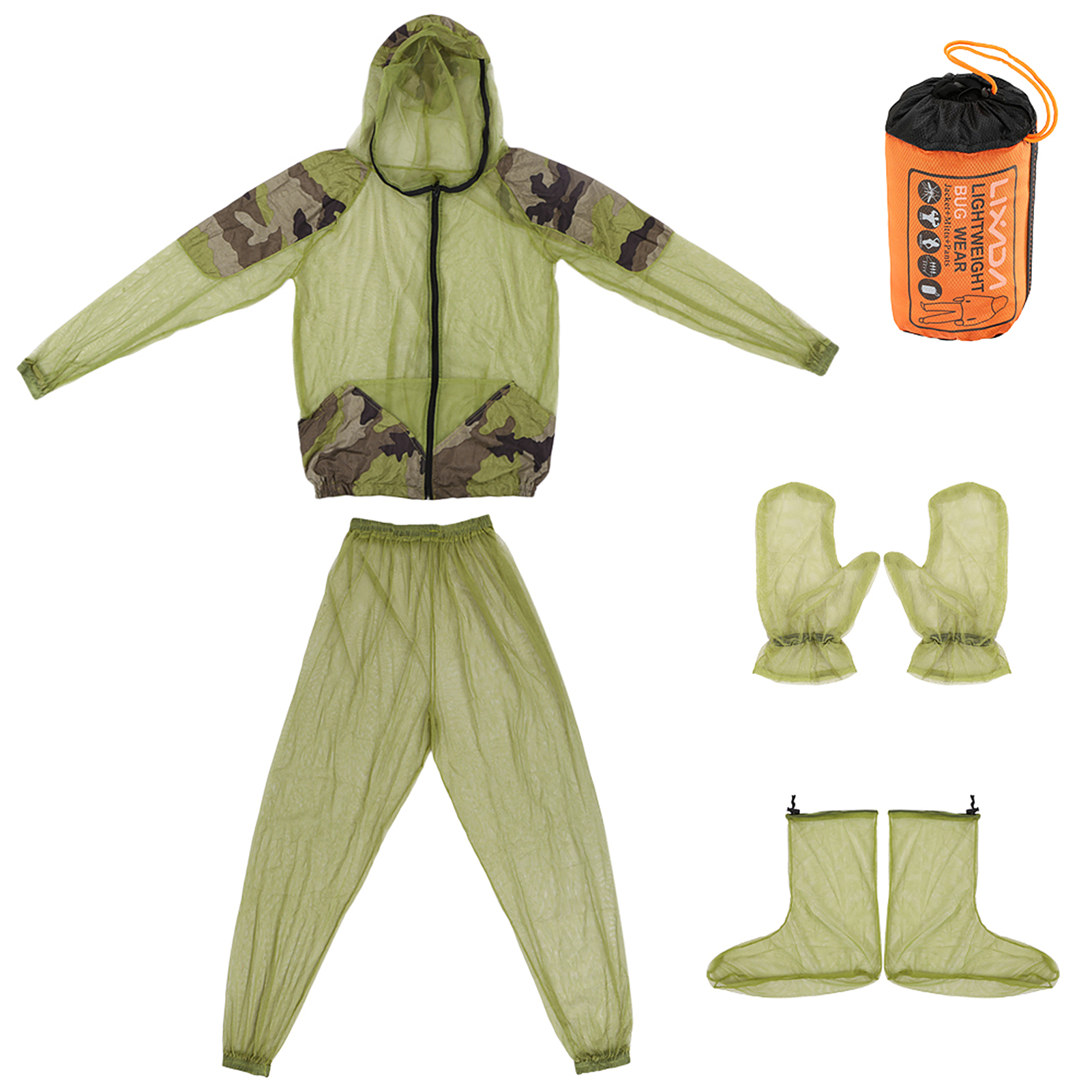 Fishing Gloves - Lixada Outdoor Mosquito Repellent Suit Bug