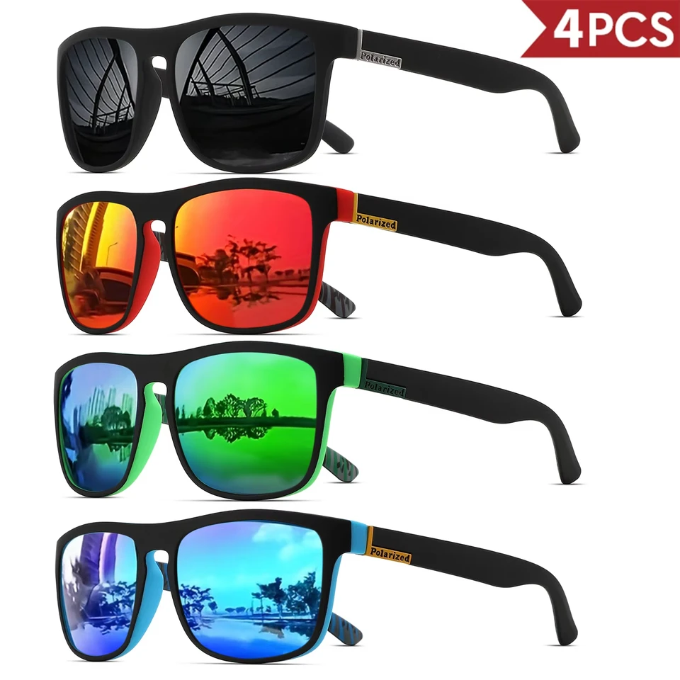 1-4PCS Men Classical Square Po - Fishing Sunglasses Polarized incelemesi ve fiyatı