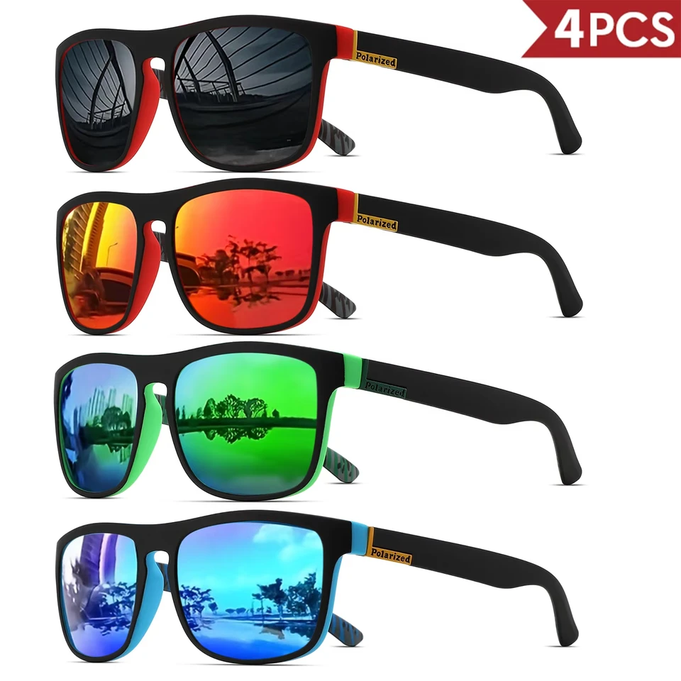 1-4PCS Men Classical Square Po - Fishing Sunglasses Polarized incelemesi ve fiyatı