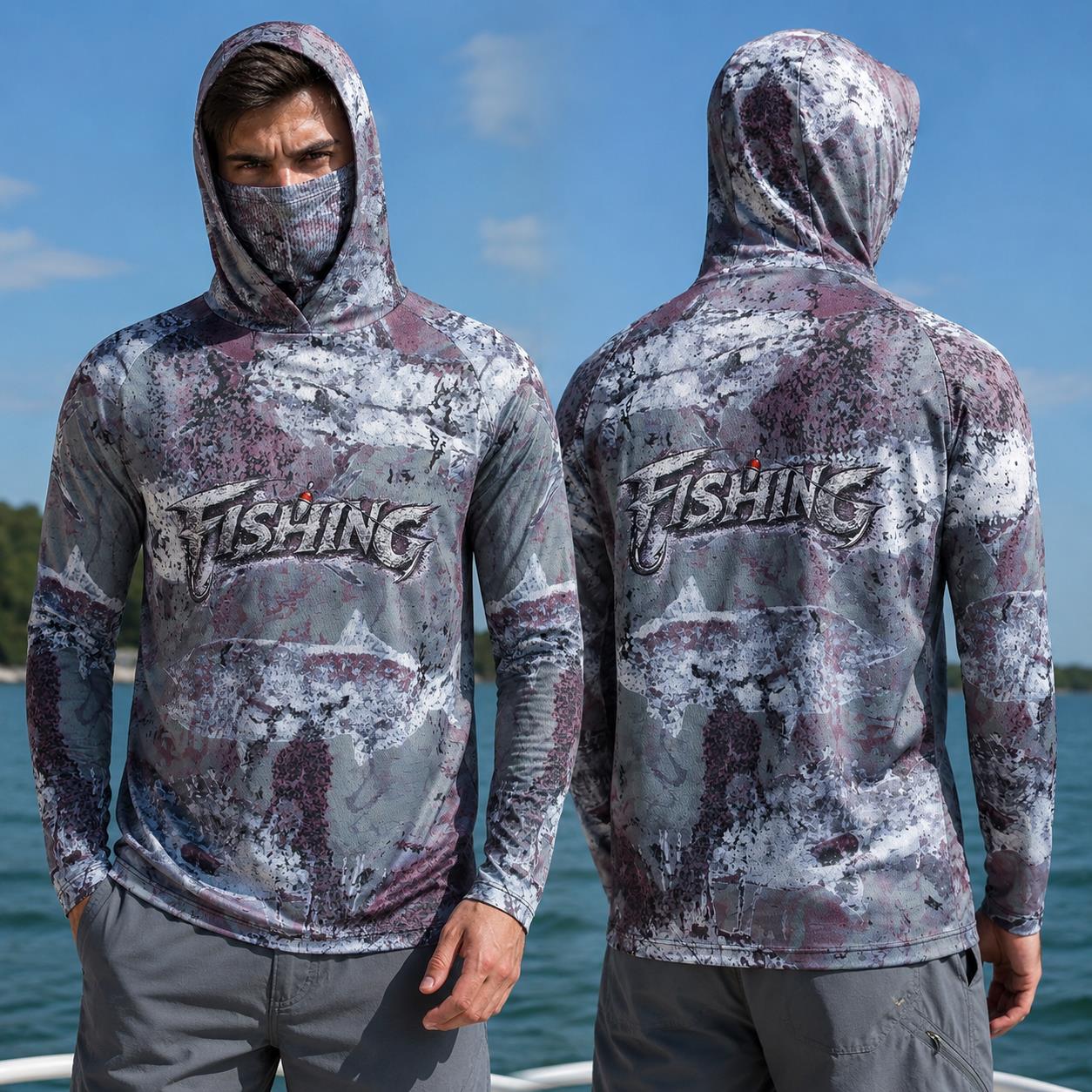 Fishing Shirt Hooded Men Fishi - Fishing Mask Sun Protection incelemesi ve fiyatı