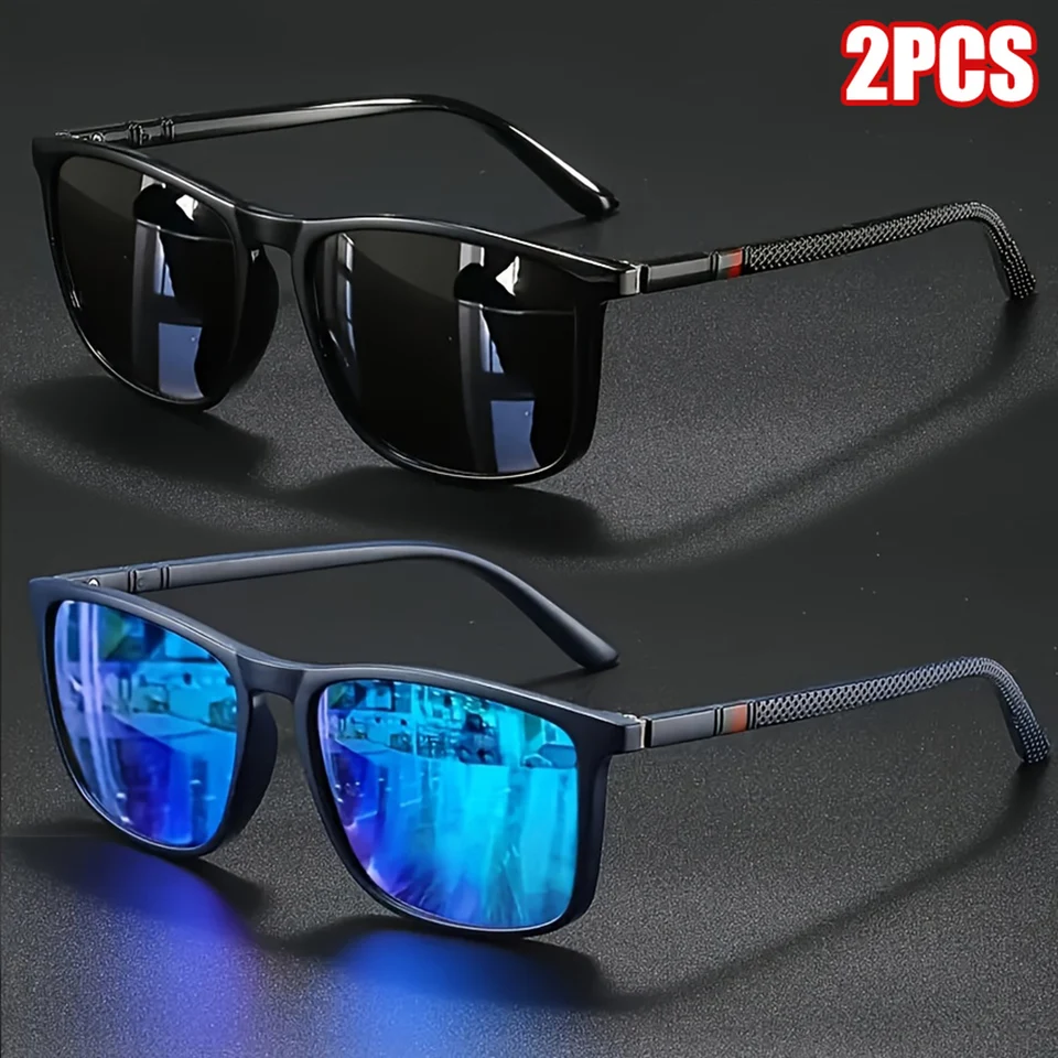 2pcs Luxury Square Vintage Pol - Fishing Sunglasses Polarized incelemesi ve fiyatı