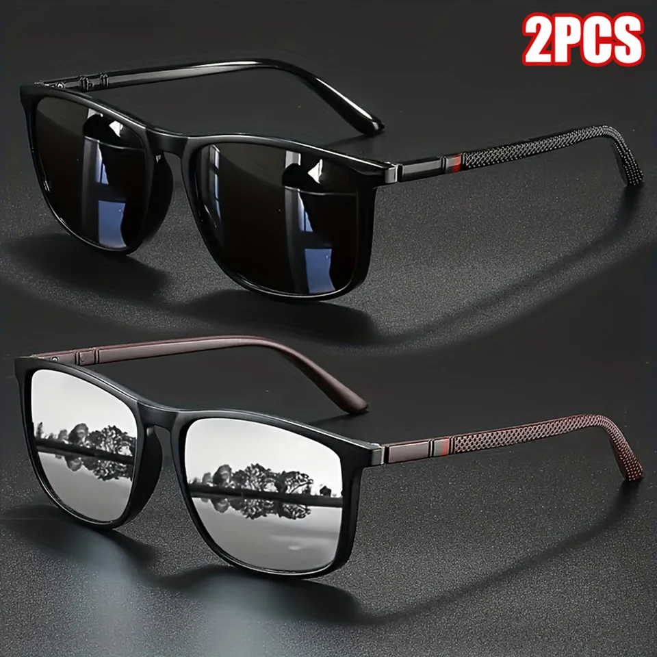 2pcs Luxury Square Vintage Pol - Fishing Sunglasses Polarized incelemesi ve fiyatı