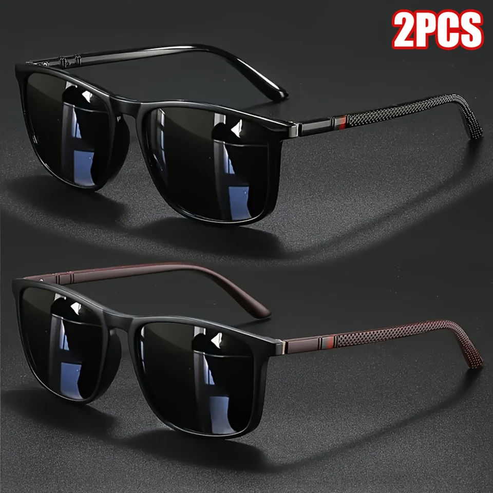 2pcs Luxury Square Vintage Pol - Fishing Sunglasses Polarized incelemesi ve fiyatı