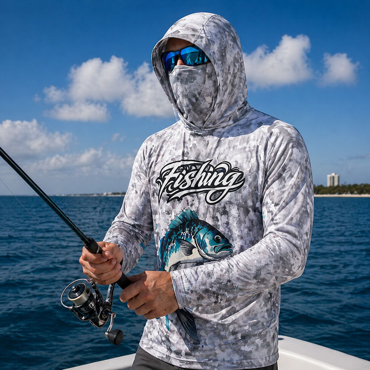 Fishing Shirt Hooded Men Fishi - Fishing Mask Sun Protection incelemesi ve fiyatı