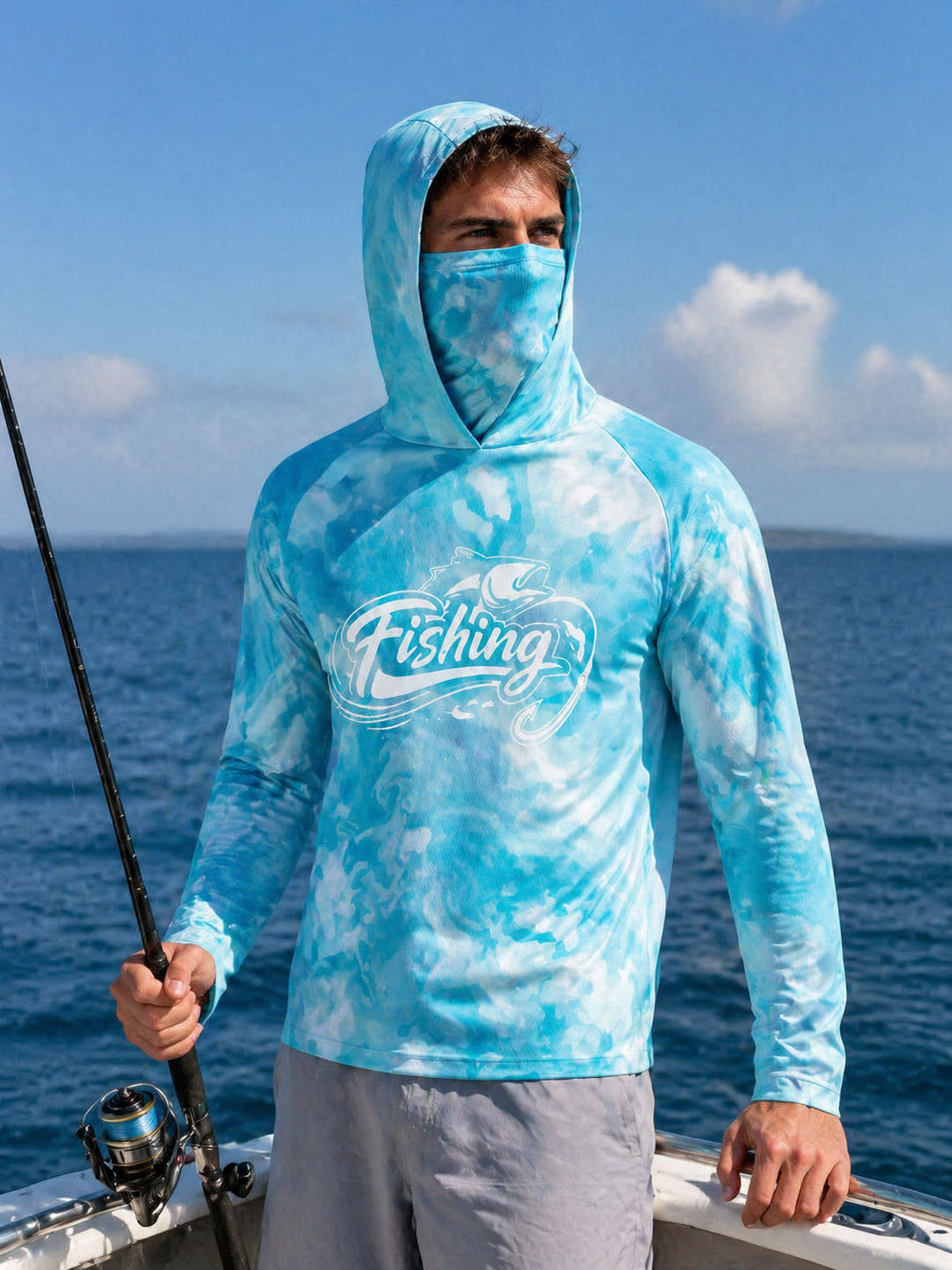 Fishing Shirt Hooded Men Fishi - Fishing Mask Sun Protection incelemesi ve fiyatı