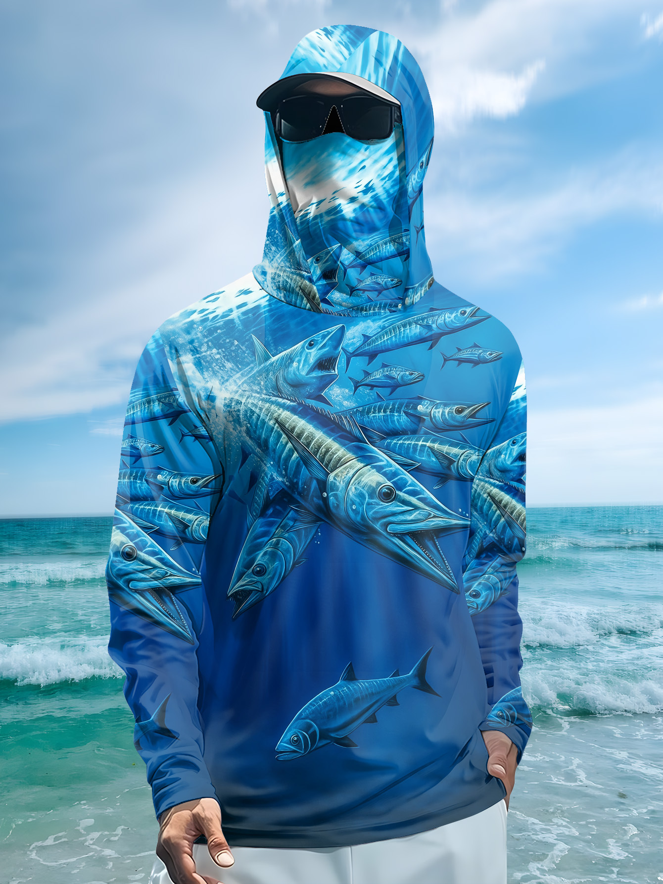 Men Hood Fishing Shirt long sl - Fishing Shirt Uv Protection incelemesi ve fiyatı
